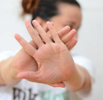 Hands pushing you away