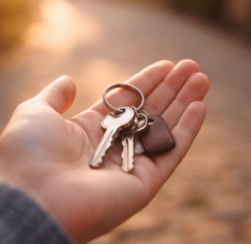 Hands holding keys